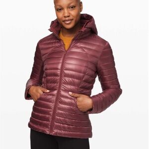 Lululemon NWOT Pack it Down Jacket *Shine Chianti Wine Burgandy Maroon Size 10